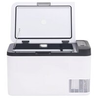 Koelbox met handvat 18 L PP &amp; PE zwart en wit