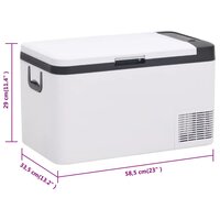 Koelbox met handvat 18 L PP &amp; PE zwart en wit