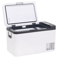 Koelbox met handvat en adapter 25 L PP &amp; PE zwart en wit