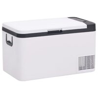Koelbox met handvat en adapter 25 L PP &amp; PE zwart en wit