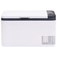 Koelbox met handvat en adapter 25 L PP &amp; PE zwart en wit