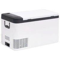 Koelbox met handvat en adapter 25 L PP &amp; PE zwart en wit