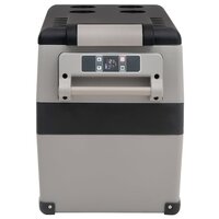 Koelbox met handvat en adapter 35 L PP &amp; PE zwart en grijs