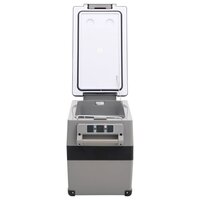 Koelbox met handvat en adapter 35 L PP &amp; PE zwart en grijs
