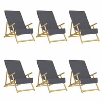 Strandhanddoeken 6 st 400 g/m&sup2; 60x135 cm stof antracietkleurig