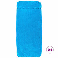 Strandhanddoeken 4 st 400 g/m&sup2; 60x135 cm stof turquoise