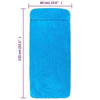 Strandhanddoeken 4 st 400 g/m&sup2; 60x135 cm stof turquoise