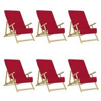 Strandhanddoeken 6 st 400 g/m&sup2; 60x135 cm stof bordeauxrood