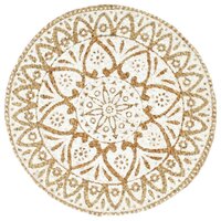 Placemats 4 st rond 38 cm jute wit
