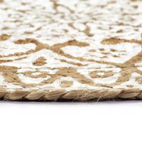 Placemats 4 st rond 38 cm jute wit
