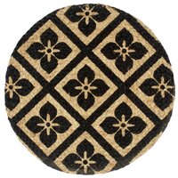 Placemats 6 st rond 38 cm jute zwart