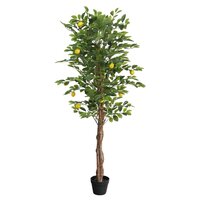 Kunstcitroenboom met 3 stammen 180 cm polypropeen groen