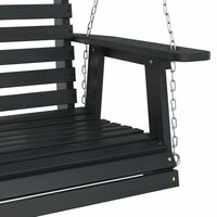 Tuinschommelbank met metalen kettingen massief vurenhout zwart