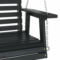 Tuinschommelstoel met metalen kettingen massief vurenhout zwart