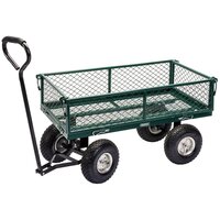 Tuinwagen staalgaas 86,5x46,5x21 cm groen en zwart