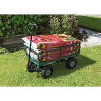 Tuinwagen staalgaas 86,5x46,5x21 cm groen en zwart
