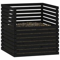 Compostbak 100x100x102 cm massief grenenhout zwart