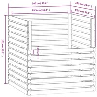 Compostbak 100x100x102 cm massief grenenhout zwart