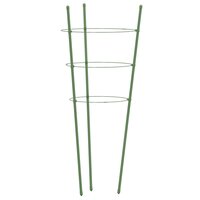 Plantensteunen 5 st met 3 ringen 60 cm staal groen
