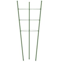 Plantensteunen 5 st met 3 ringen 60 cm staal groen
