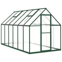 Tuinkas met basisframe 334x169x195 cm aluminium groen
