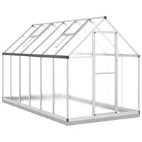 Tuinkas met basisframe 334x169x202 cm aluminium zilverkleurig