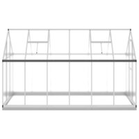 Tuinkas met basisframe 334x169x202 cm aluminium zilverkleurig