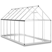 Tuinkas met basisframe 334x169x202 cm aluminium zilverkleurig