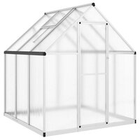 Tuinkas met basisframe 169x169x195 cm aluminium zilverkleurig