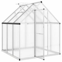 Tuinkas met basisframe 169x169x195 cm aluminium zilverkleurig