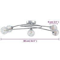 Plafondlamp met gaasdraadkapjes 5xG9