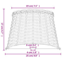 Lampenkap &Oslash;25x17 cm wicker wit