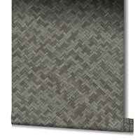 Behang Botanica Rattan Wickerwork zwart en grijs