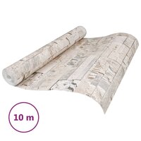 Vliesbehang 3D steen-look 10x0,53 m grijs en beige