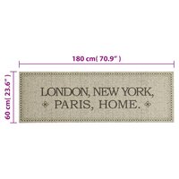 Keukenmat wasbaar Home-tekst 60x180 cm fluweel
