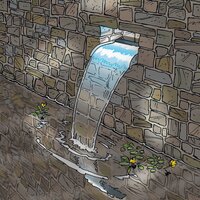 Watervalschaal Nevada met LED-verlichting 30 cm roestvrij staal