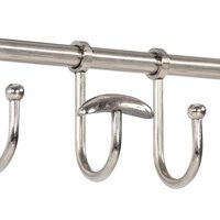 Bagagerek met kleerhangers en spiegel wandmontage aluminium
