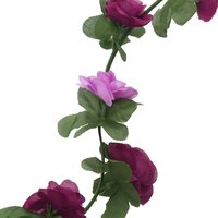 Kerstslingers met bloemen 6 st 250 cm lente lichtpaars