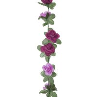 Kerstslingers met bloemen 6 st 250 cm lente lichtpaars