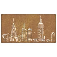 Wanddecoratie tuin skyline-ontwerp 105x55 cm cortenstaal