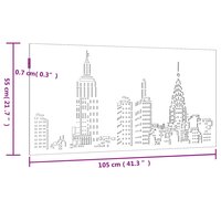 Wanddecoratie tuin skyline-ontwerp 105x55 cm cortenstaal