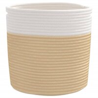 Opbergmanden 2 st &Oslash; 28x28 cm katoen beige en wit
