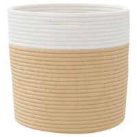 Opbergmanden 2 st &Oslash; 28x28 cm katoen beige en wit
