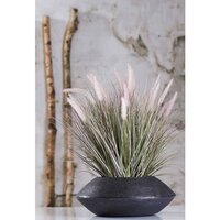 Kunstplant in zinken pot lampenpoetsergras 58 cm