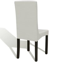 Stoelhoezen 4 st stretch recht cr&egrave;mekleurig