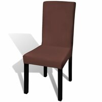 Stoelhoezen 6 st stretch recht bruin