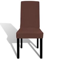 Stoelhoezen 6 st stretch recht bruin