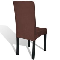 Stoelhoezen 6 st stretch recht bruin