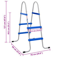 Zwembadladder voor bovengronds zwembad 84 cm staal en kunststof