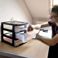 Bureauladeblok Babel A4 3x5 L zwart en transparant
